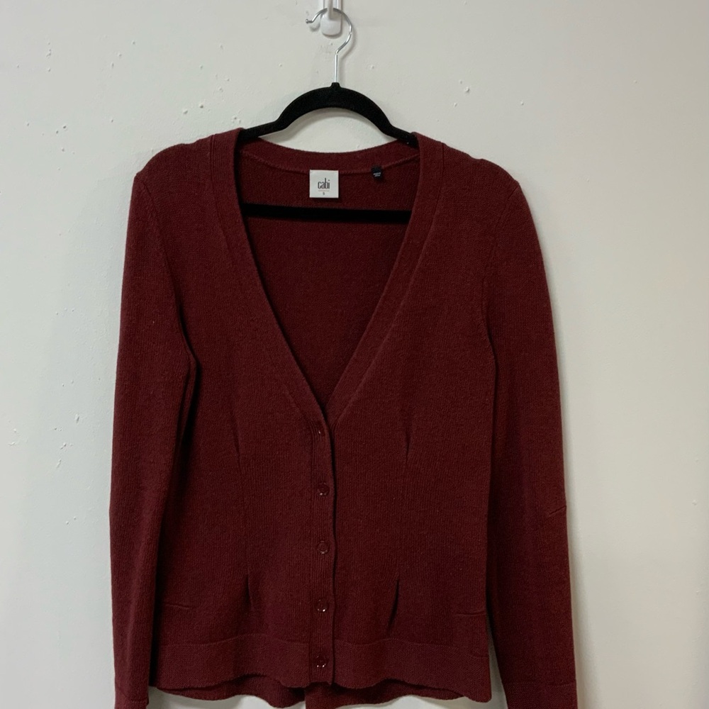 CAbi burgundy sweater. (S)